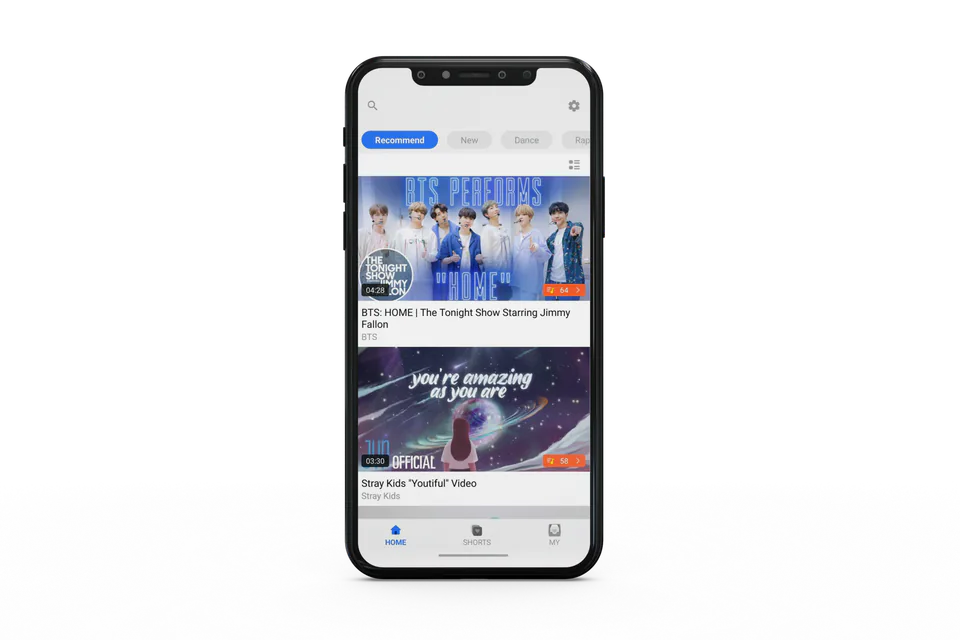DicToc KPOP app presented on a phone